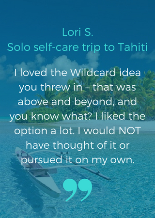 Client Lori: I loved the Wildcard idea you threw in – that was above and beyond, and you know what? I liked the option a lot. I would NOT have thought of it or pursued it on my own.
